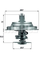 TERMOSTAT 87°C T4 - LT35 - CRAFTER AAB - AJA - ACV - AJT - AHD - ANJ - AVR 2.4 D - 2.5 TDI 91 - 