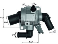 TERMOSTAT 88 °C [KISA] CORSA D - ASTRA H - LINEA - GRANDE - PUNTO - DOBLO - FIORINO Z13DTJ - Z13DTH 1.3 CDTI - MTJ 2004 - 