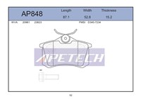 ARKA FREN BALATASI GOLF3 - GOLF4 - GOLF5 - JETTA - PASSAT - A3 - TOLEDO - OCTAVIA - PARTNER - TEPEE - BERLINGO - 308 - 3008 - C2 - C3 - C4 - 307 - MEGANE